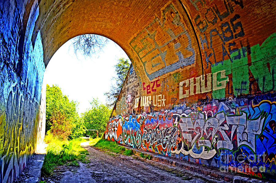 Abandoned Train Tunnel South of the Old Train Roundhouse at Bayshore near San Francisco Altered Photograph by Jim Fitzpatrick