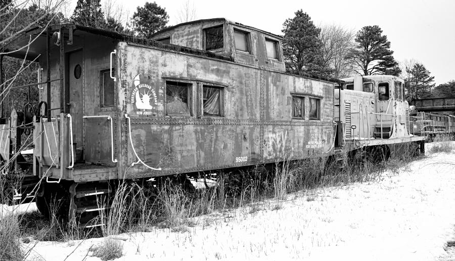 Abandoned Trains BW Photograph by Kristia Adams