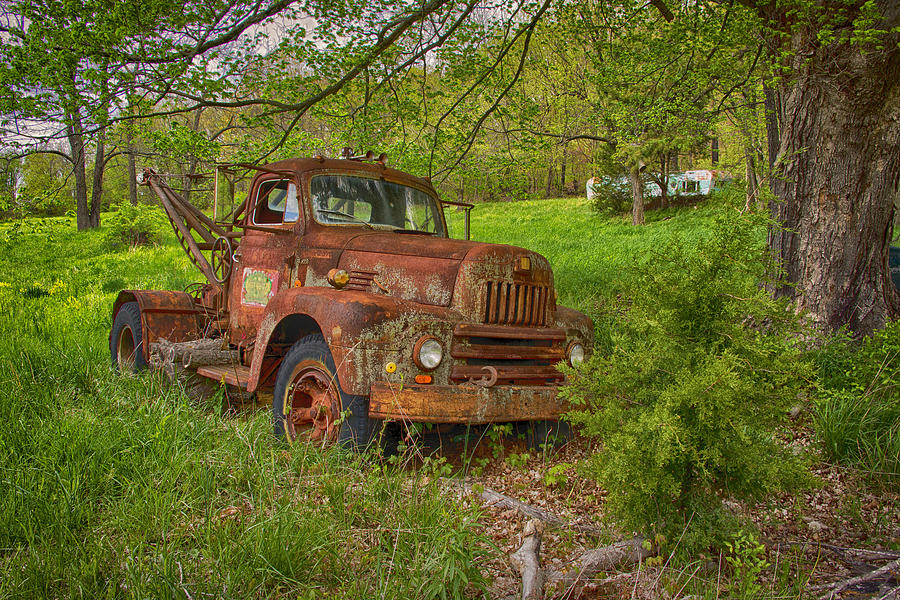 Transportation Photograph - Abandoned Truck in the Ozarks MO DSC03839 by Greg Kluempers