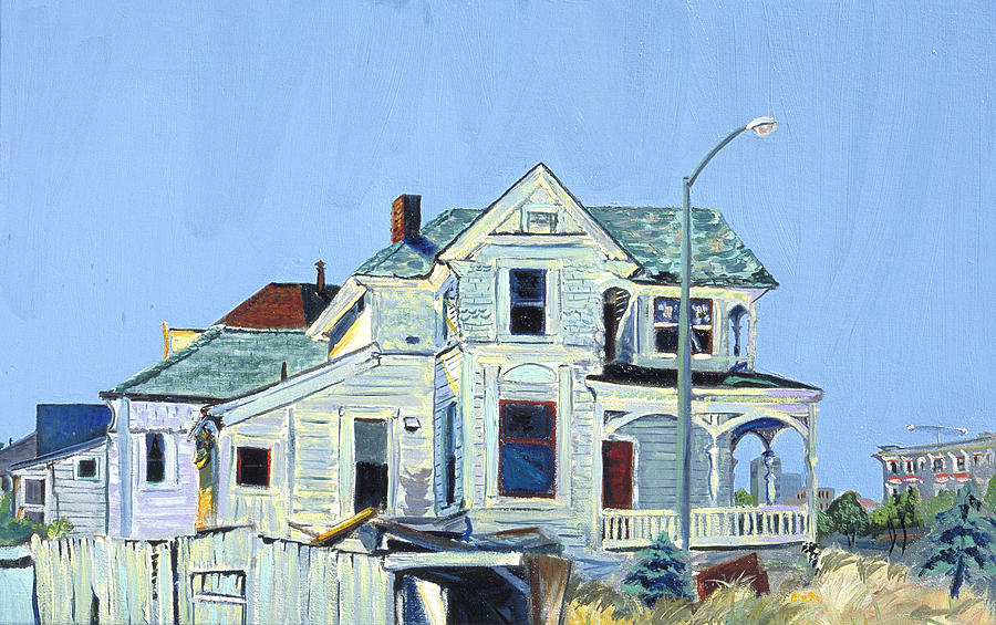 Abandoned Victorian in Oakland  Painting by Asha Carolyn Young
