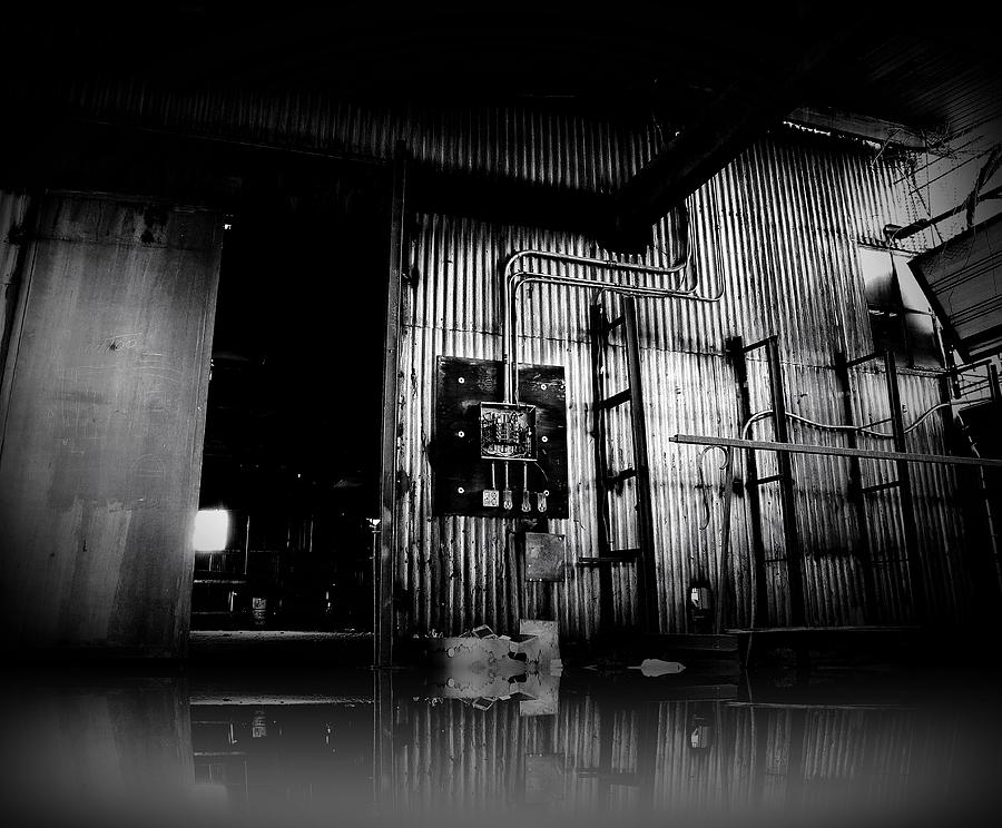 Black And White Photograph - Abandoned Warehouse by Alina Skye