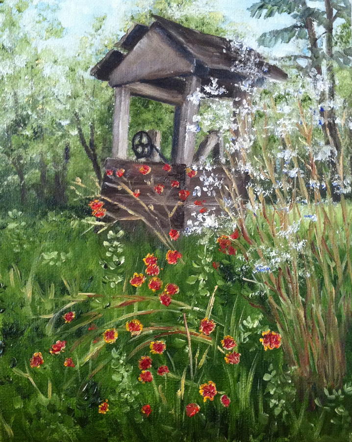 Abandoned Well Painting by Margie Perry