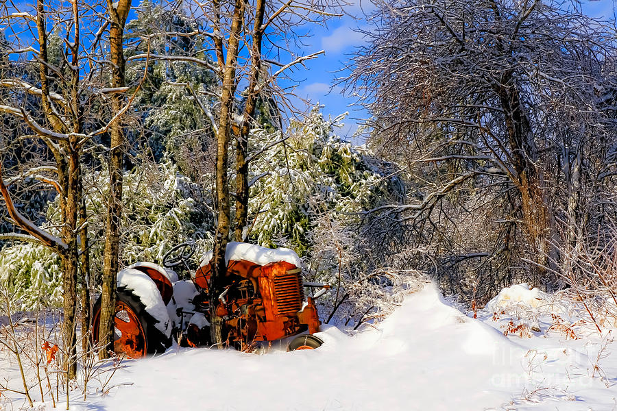 Abandoned Winter Tractor Photograph by Brenda Giasson