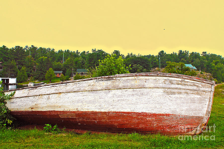 Abandoned Wooden Fishing Boat at Sundown Photograph by Nina Silver