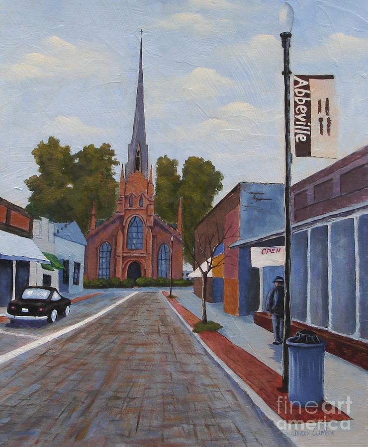 Abbeville Town Square Painting by Jerry Walker