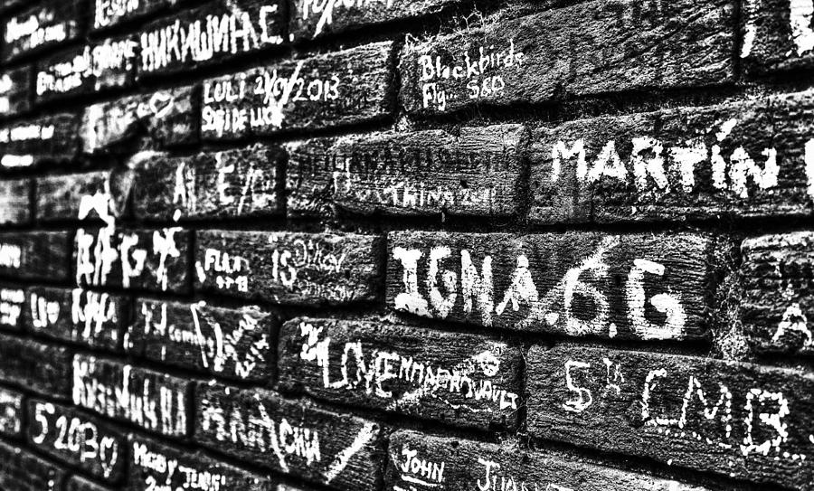 Brick Pyrography - Abbey road wall by Martin Hristov