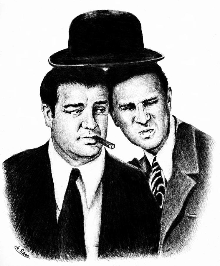 Abbott and Costello Drawing by Andrew Read