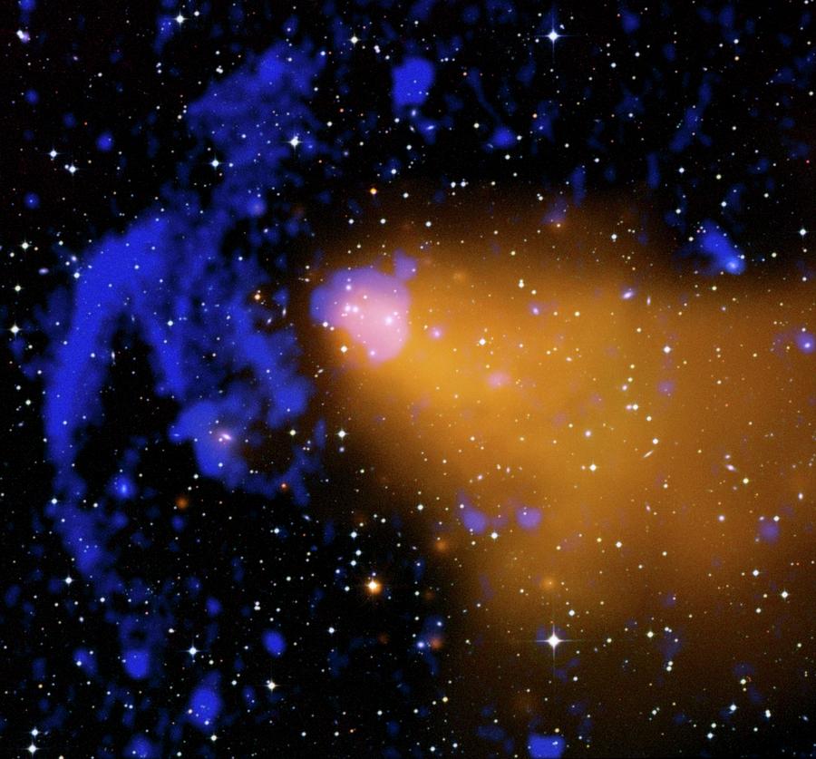 Abell 3376 Galaxy Cluster Photograph by Nasa/cxc/dss/nsf/nrao/science Photo Library