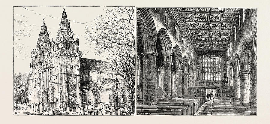 Aberdeen Old Machar Cathedral, Exterior Left Old Machar Drawing by ...