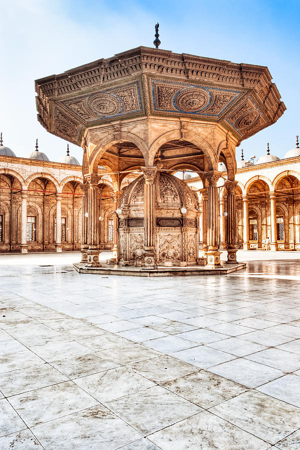 Ablutions Fountain in the Courtyard of the Alabaster Mosque Photograph by Mark Tisdale