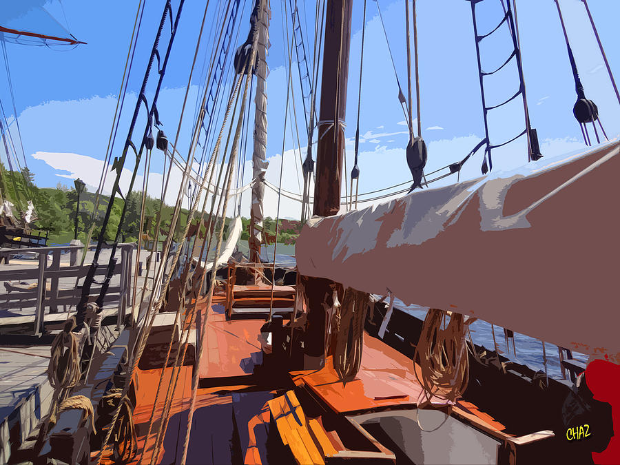 Aboard the H M S Tecumseth Painting by CHAZ Daugherty
