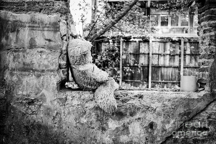 Black And White Photograph - Abandoned Teddy Bear I by Dean Harte