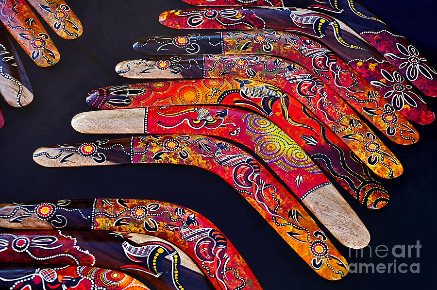 Aboriginal Boomerang Art Photograph by Kaye Menner
