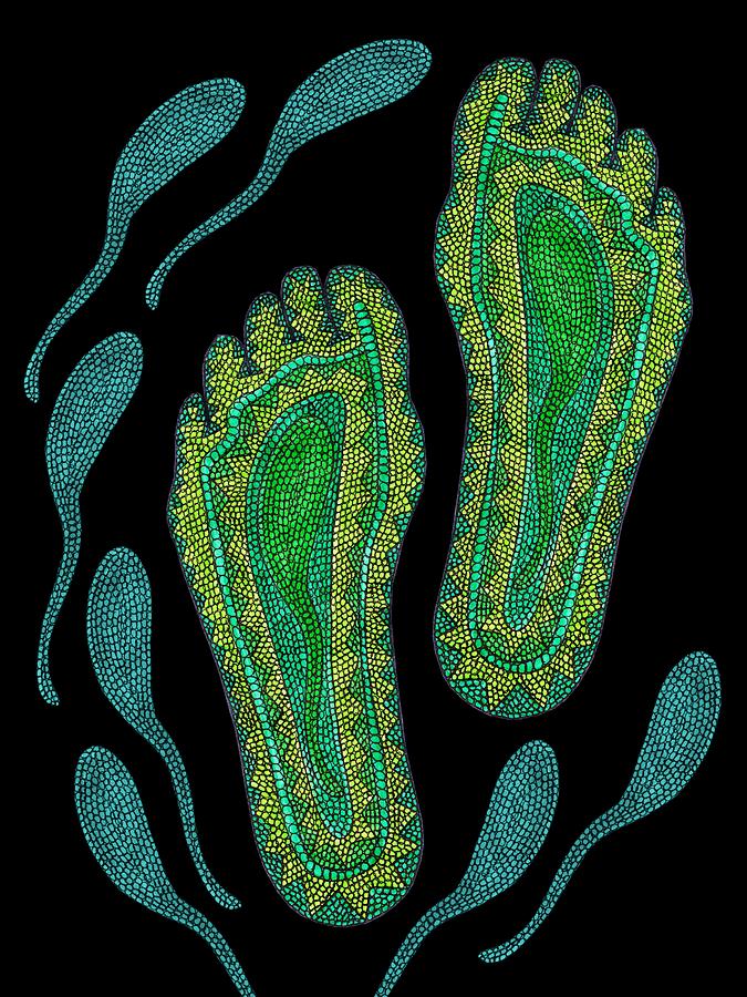 Aboriginal Foot Prints Painting by Barbara St Jean