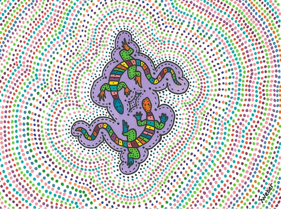 Aboriginal Gecko Lizard Painting by Susie Weber