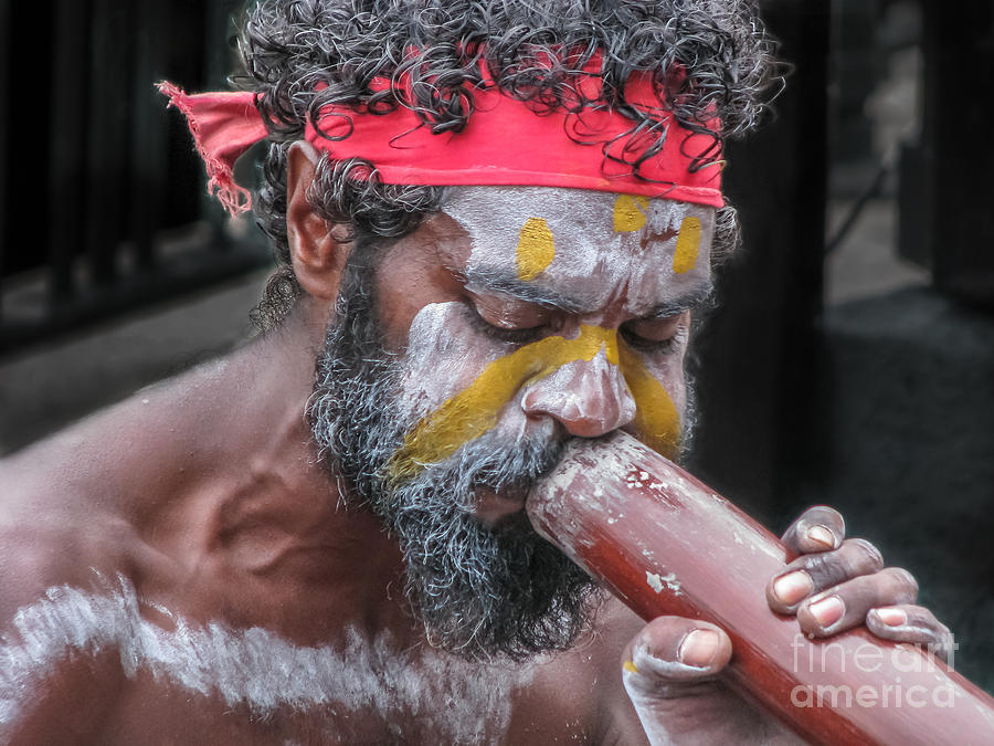 Aboriginal Playing Didgeridoo Photograph by Jola Martysz