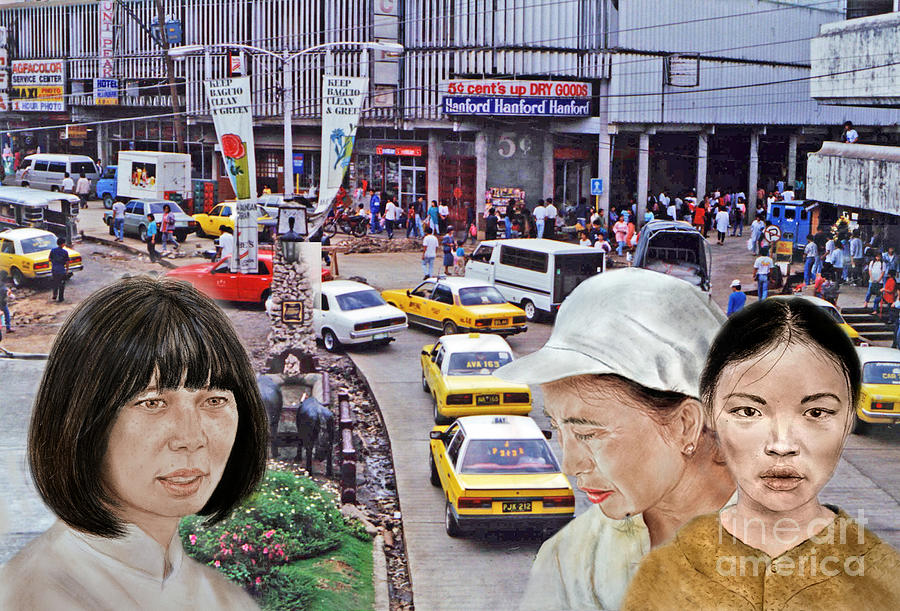 Portrait Photograph - Above a City Street in a City in Southeast Asia by Jim Fitzpatrick