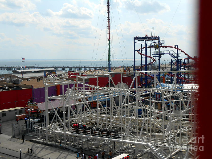 Above A Roller Coaster In Coney Island Photograph By Patti Gray - Pixels