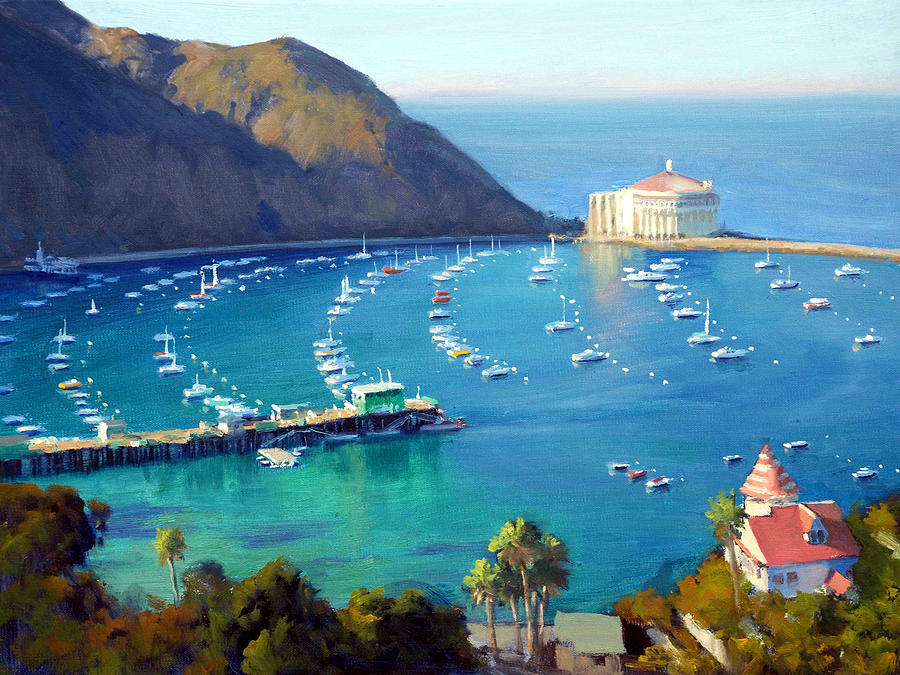 Catalina Island Painting - Above the Harbor by Armand Cabrera