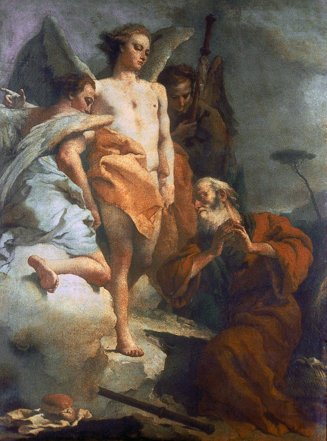 Abraham & Angels Painting by Granger