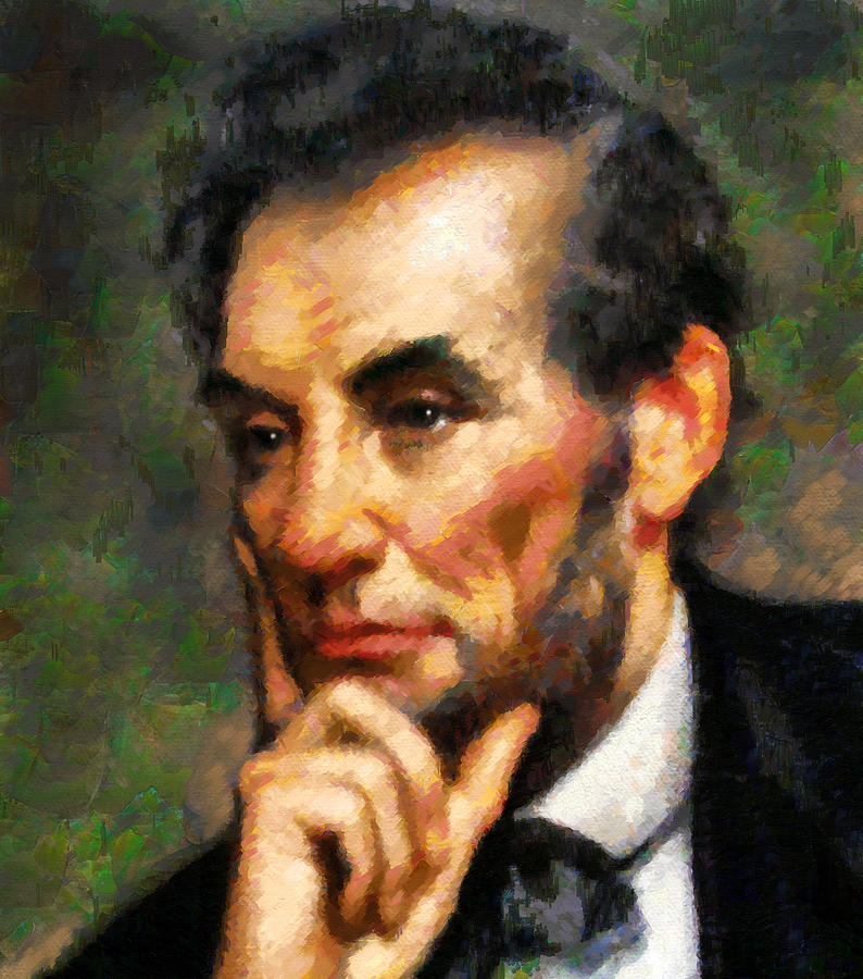 Abraham Lincoln - Abstract Realism Painting by Georgiana Romanovna