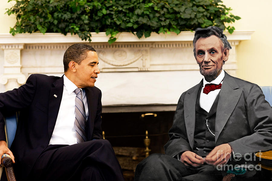 Abraham Lincoln and Barack Obama Photograph by Jorge Fernandez