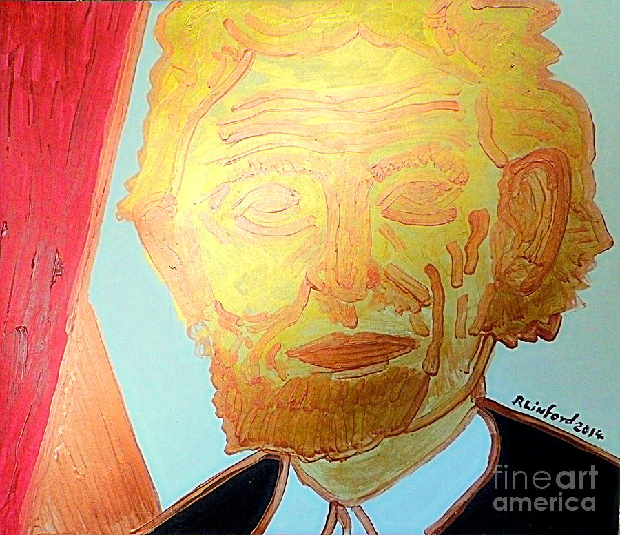 Abraham Lincoln Gold 1 Painting by Richard W Linford