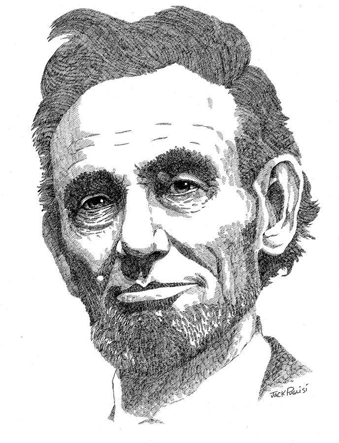 Abraham Lincoln Drawing by Jack Puglisi