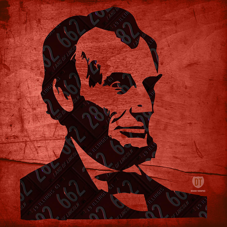License Plate Map Mixed Media - Abraham Lincoln License Plate Art by Design Turnpike License Plate Map Mixed Media - Abraham Lincoln License Plate Art by Design Turnpike