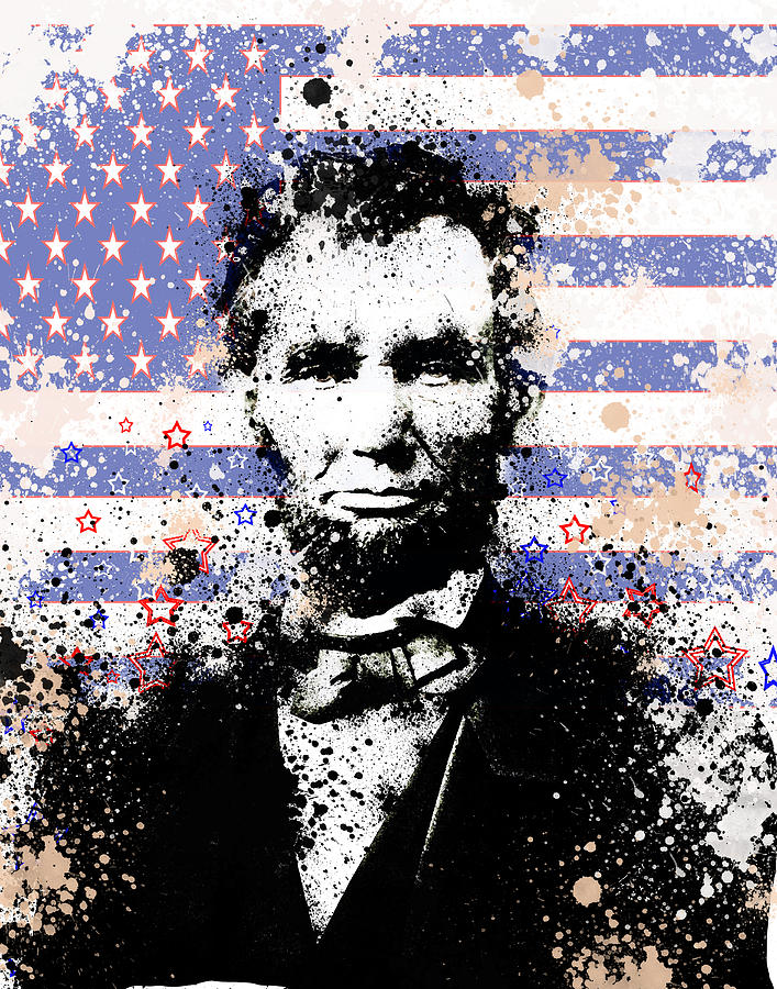 Abraham Lincoln Pop Art Splats Painting by Bekim M