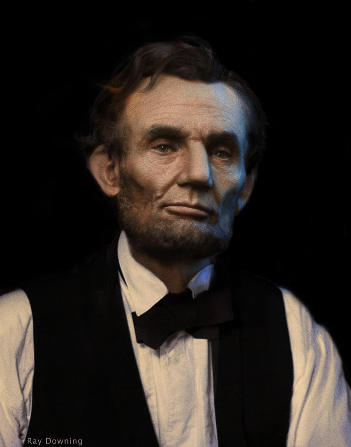 Abraham Lincoln Portrait Digital Art by Ray Downing