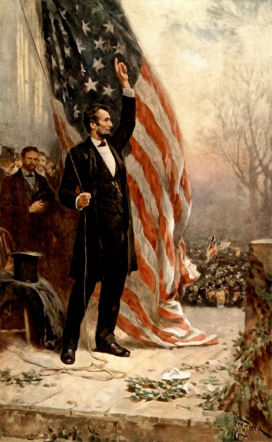 Abraham Lincoln Raising The Flag Digital Art by Ferris