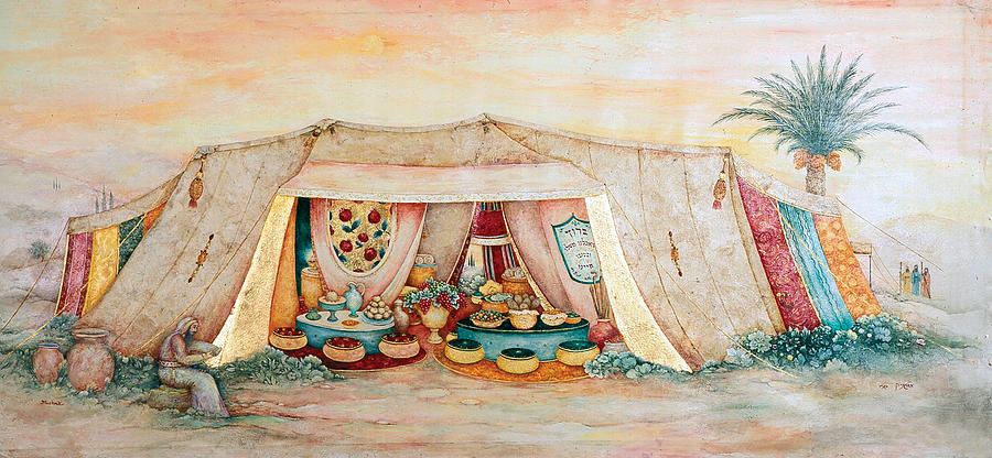 Sunset Painting - Abrahams Tent by Michoel Muchnik
