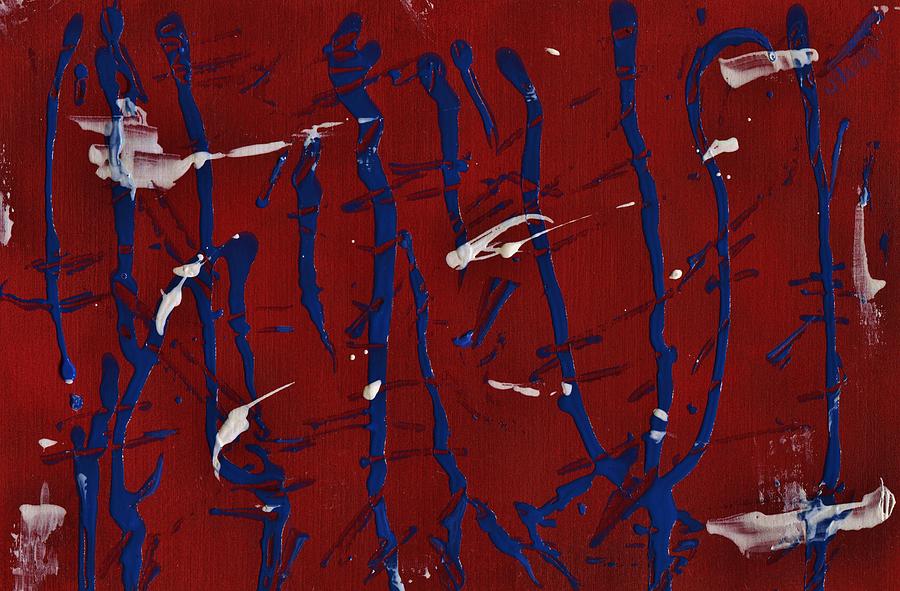 Abstract 2 Red White and Blue Painting by Jamie Frier