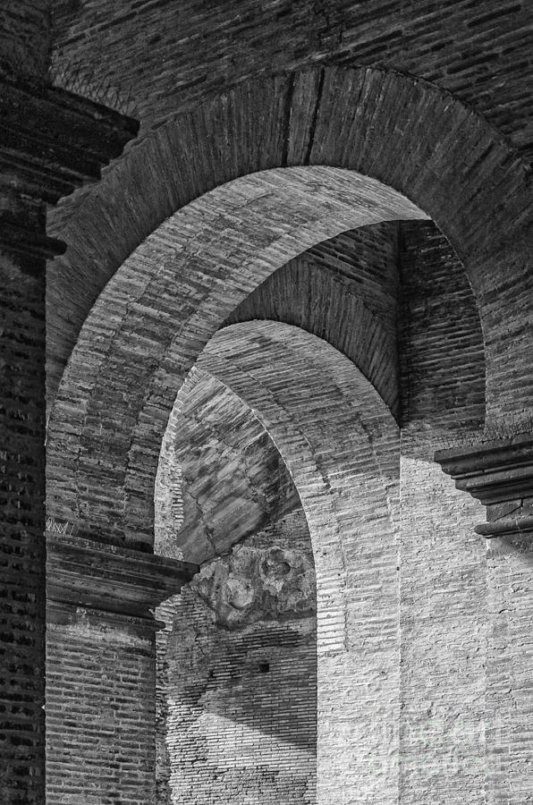 Abstract Arches Colosseum Mono Photograph by Antony McAulay