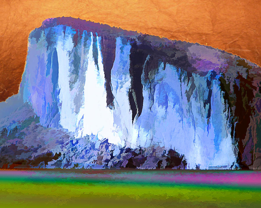 Abstract Arizona Mountains at Icy Dawn Painting by Elaine Plesser