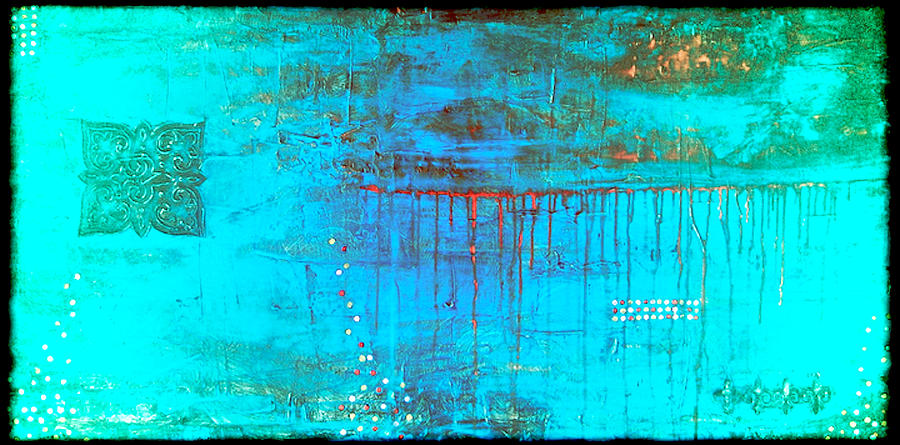 Abstract Art Aqua Coloured Fine Art Print Painting