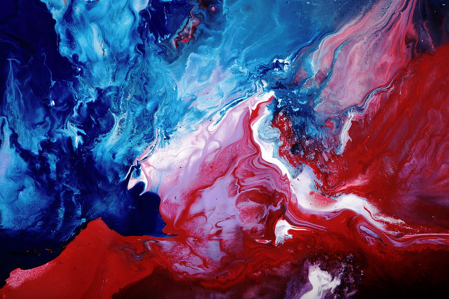 Abstract Art Blue Red White by Kredart Painting by Serg Wiaderny
