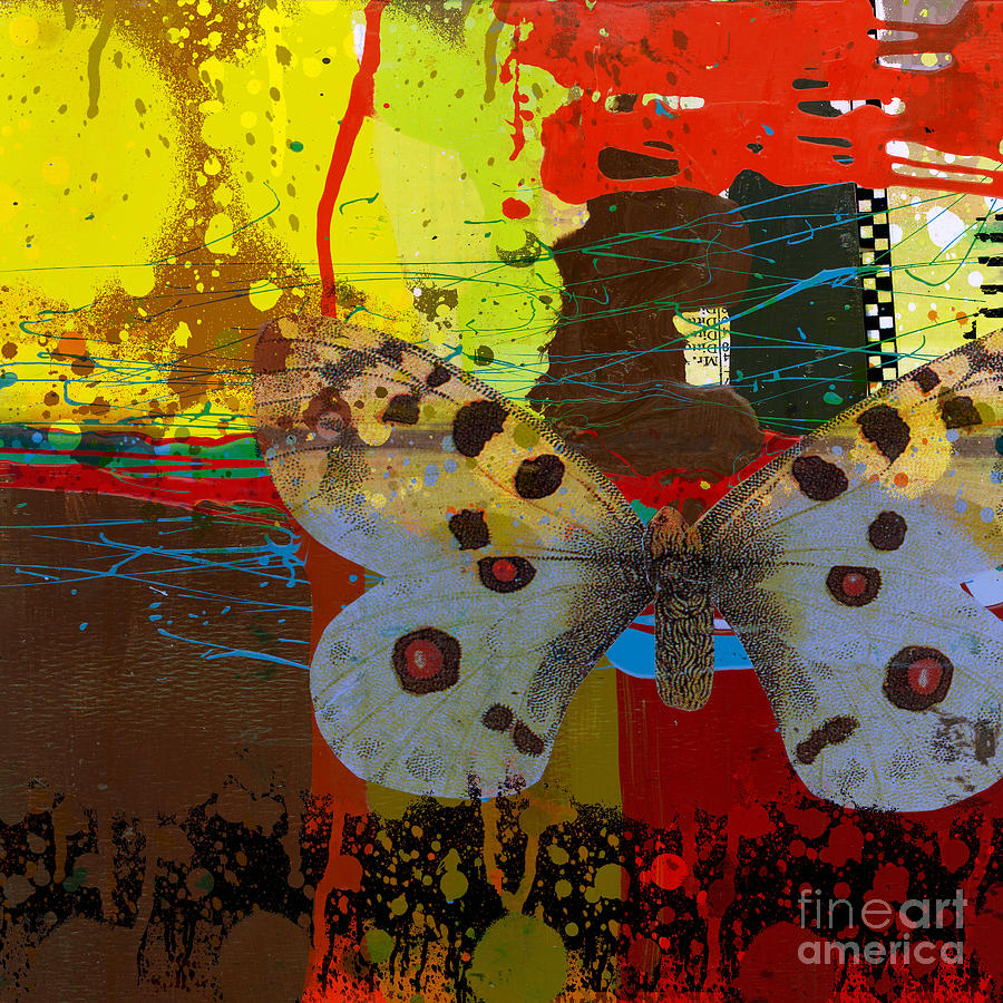 Abstract Art Butterfly Social Mixed Media by Ricki Mountain