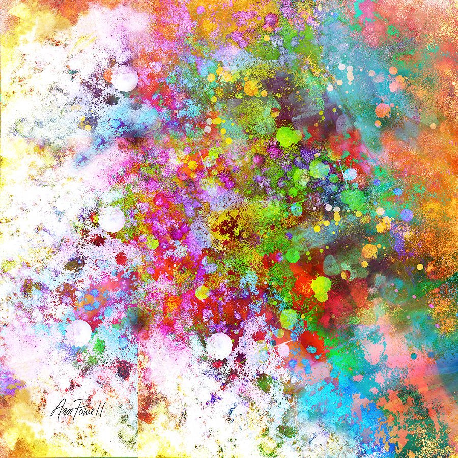 abstract art color splash on square ann powell