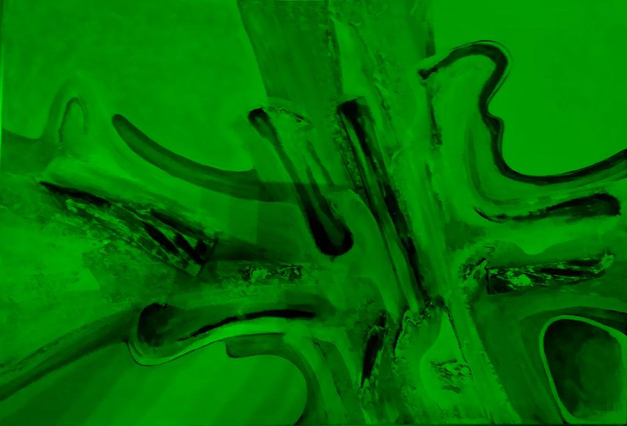 Abstract Art Green Painting by Rob Hans