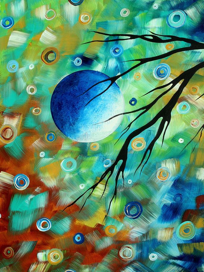 Abstract Art Landscape Circles Painting A SECRET PLACE 1 by MADART Painting by Megan Aroon