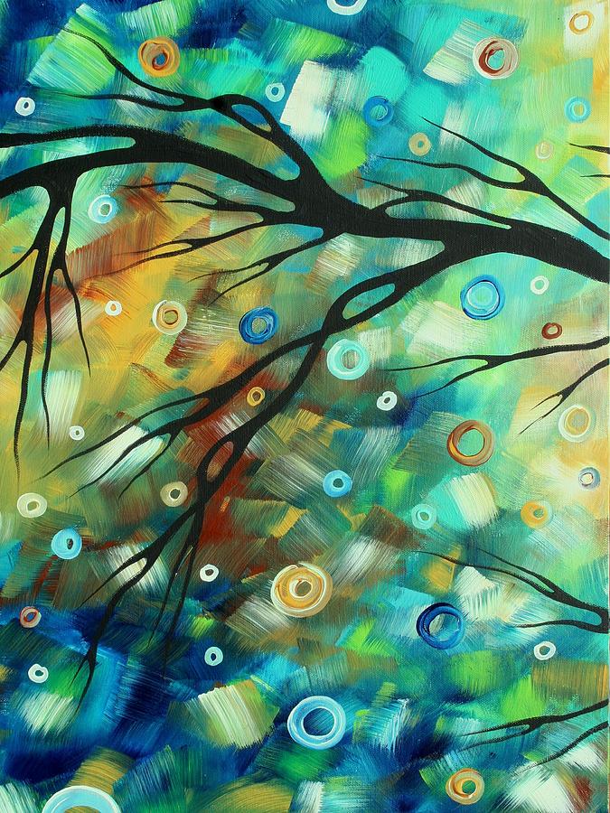 Abstract Art Landscape Circles Painting A SECRET PLACE 2 by MADART Painting by Megan Aroon