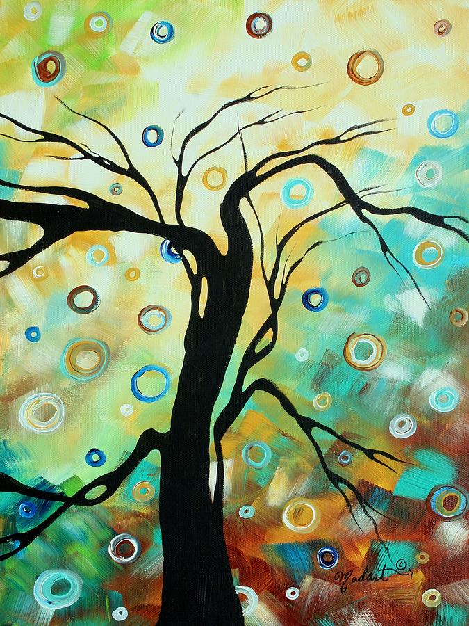 Abstract Art Landscape Circles Painting A SECRET PLACE 3 by MADART Painting by Megan Aroon