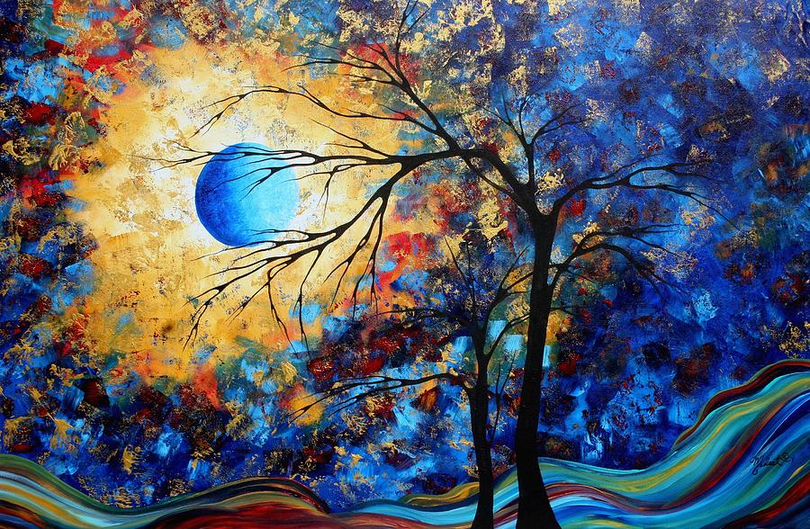 Abstract Art Landscape Metallic Gold Textured Painting EYE ...