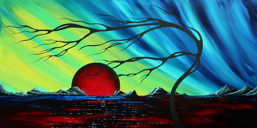 Abstract Art Landscape Seascape Bold Colorful Artwork SERENITY by MADART Painting by Megan Aroon