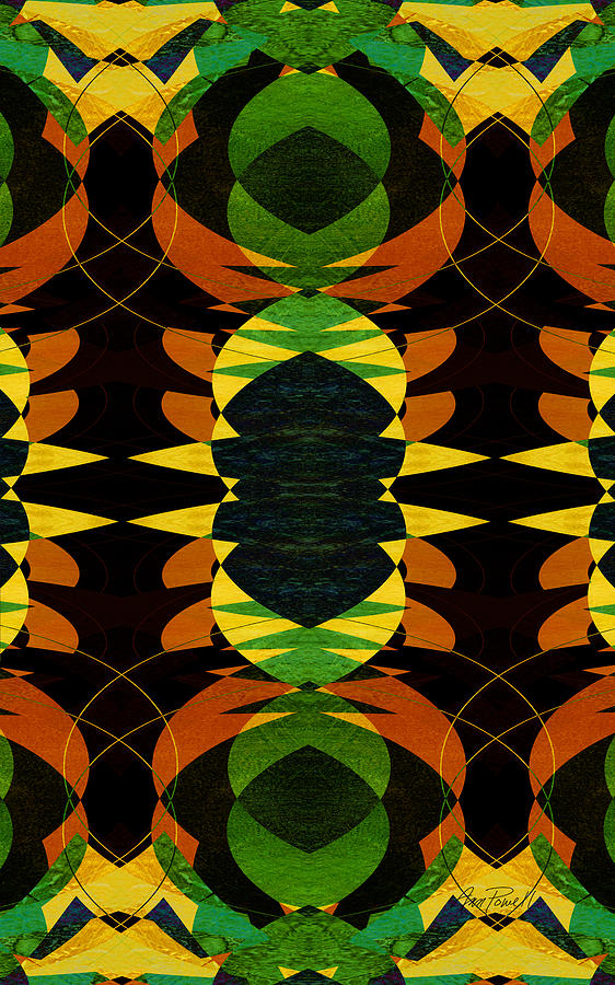 abstract - art - Orange and Green Delight  Digital Art by Ann Powell