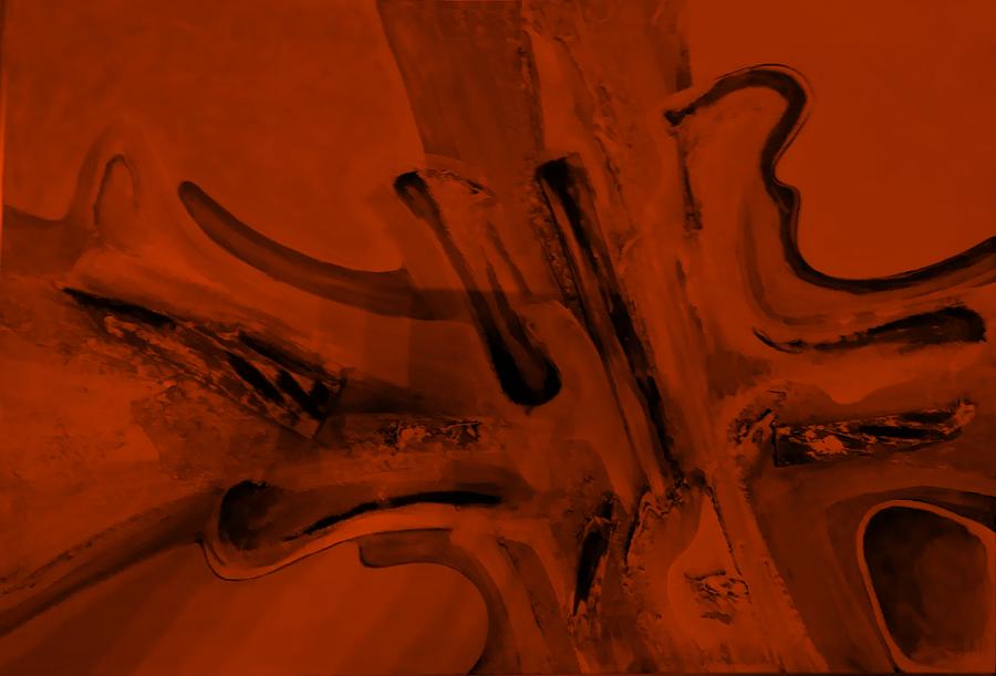 Abstract Art Orange Painting by Rob Hans