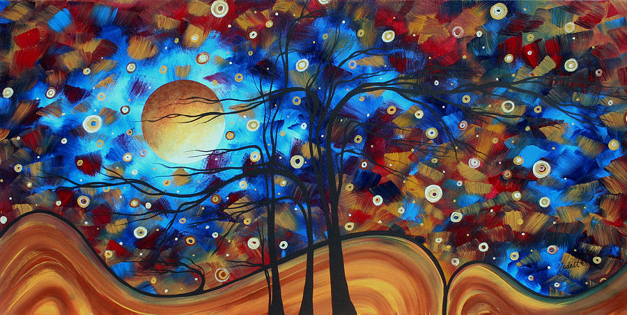 Abstract Art Original Landscape Painting Bold Circle of Life Design SHOW ME THE WAY by MADART Painting by Megan Aroon