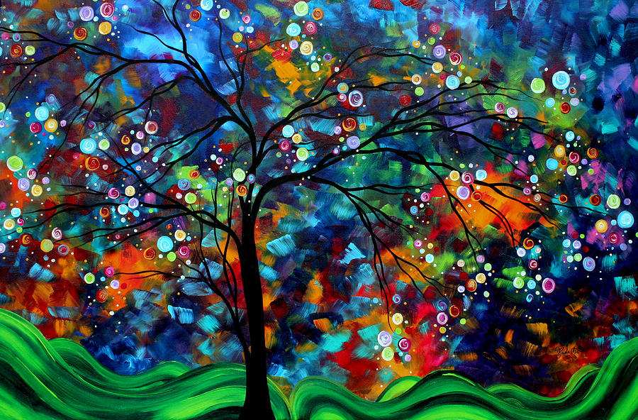 Abstract Art Landscape Tree Bold Colorful Painting A SECRET PLACE by MADART  Painting by Megan Aroon - Fine Art America